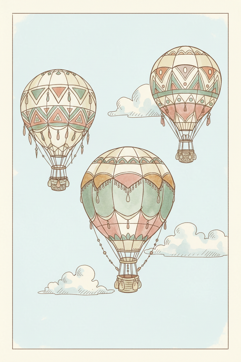 Hand-drawn Boho Balloons