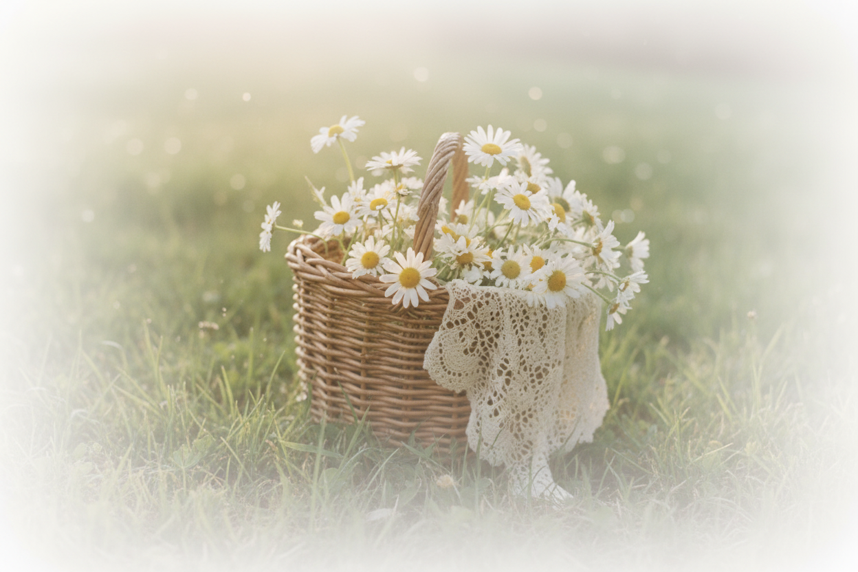 View All - Wicker Basket of Daisies